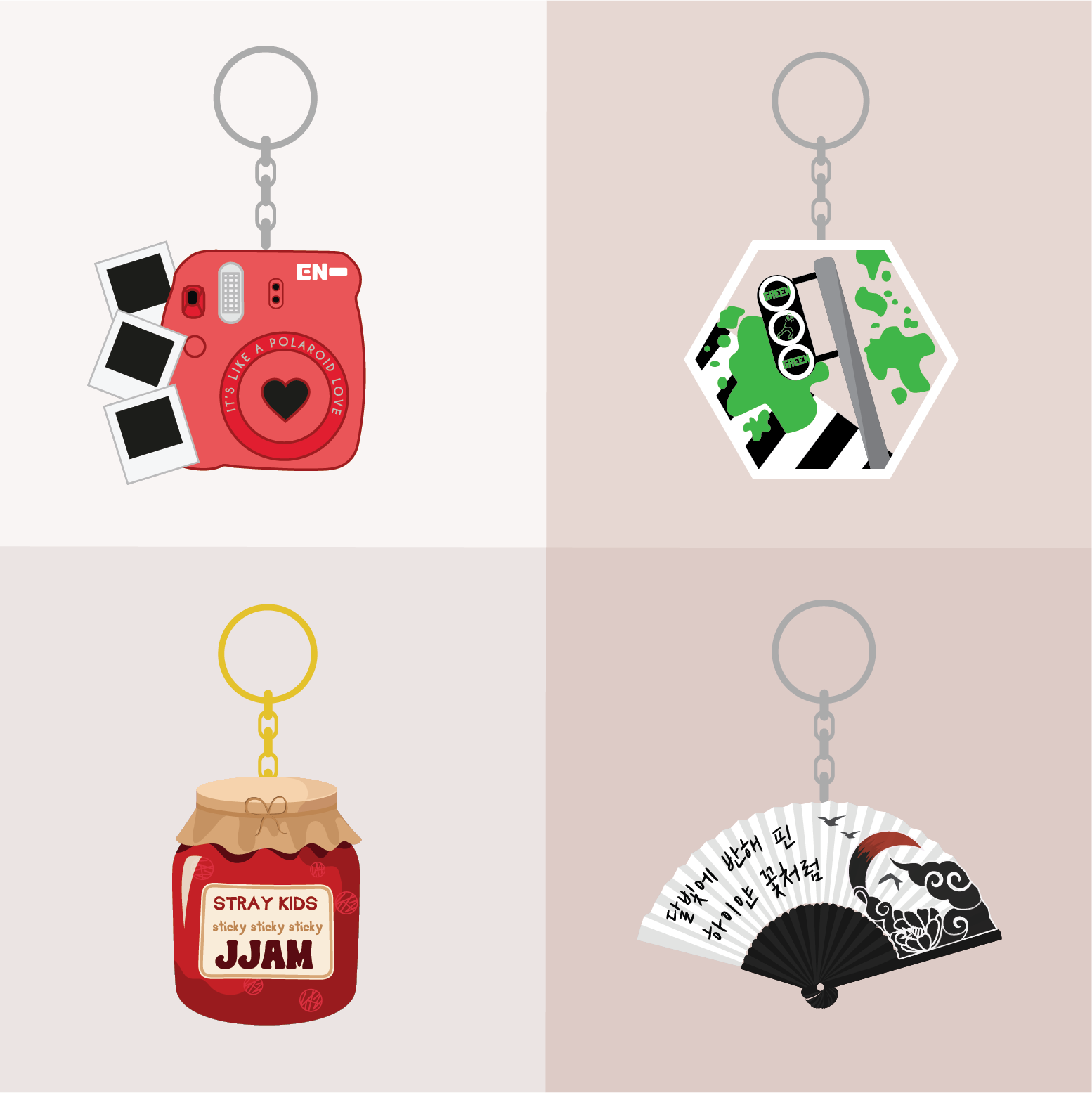 Boy Group Keyrings