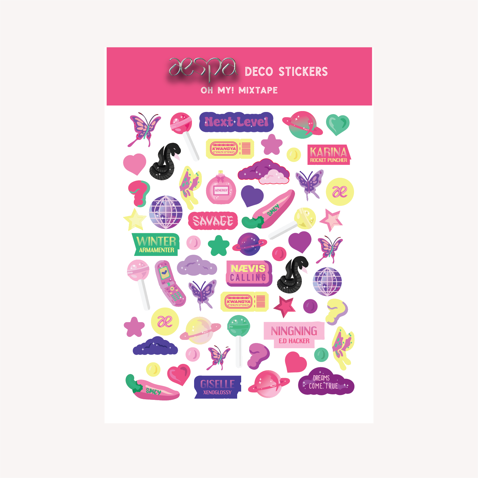 Aespa A5 Holographic Sticker Sheet