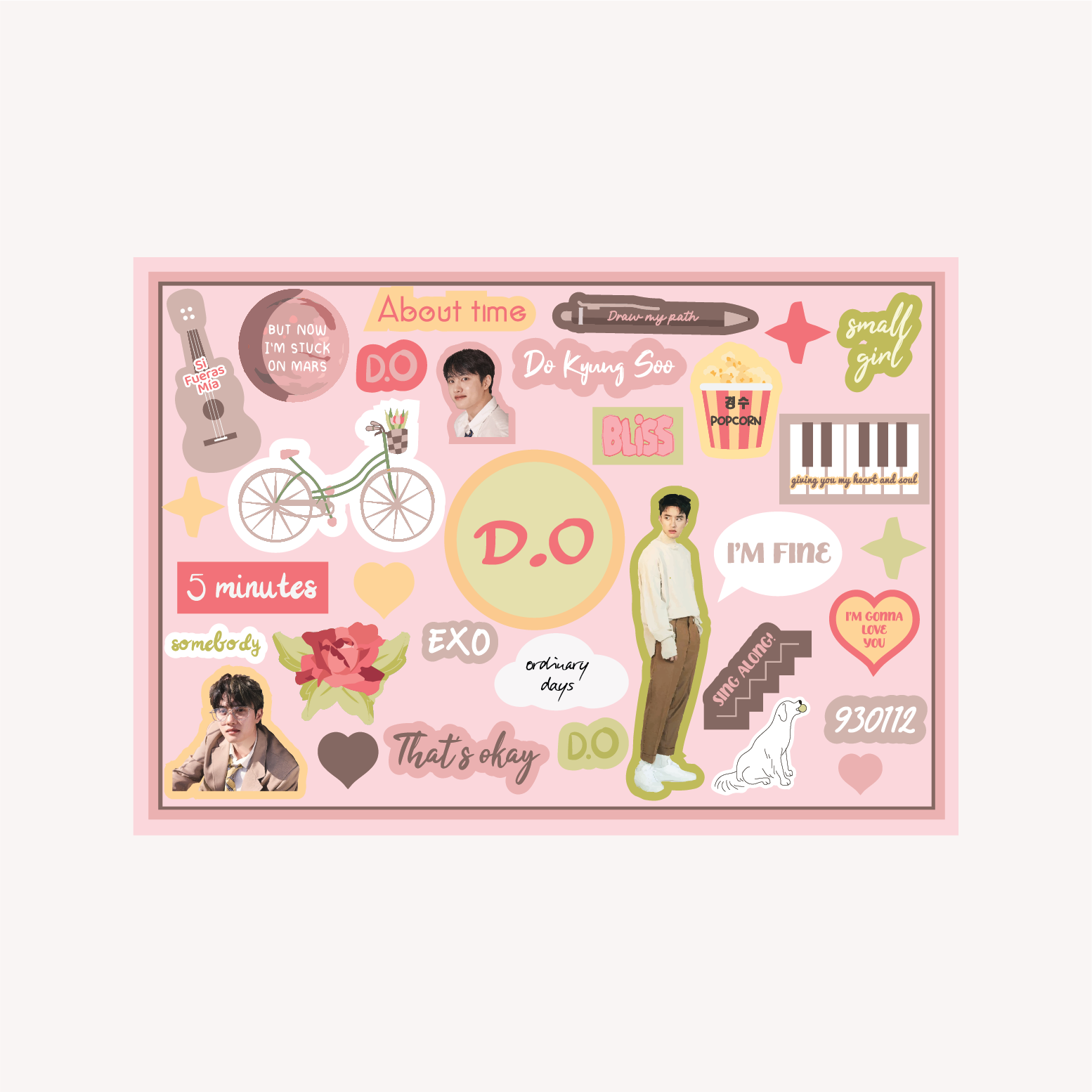 EXO D.O Solo A6 Sticker Sheet
