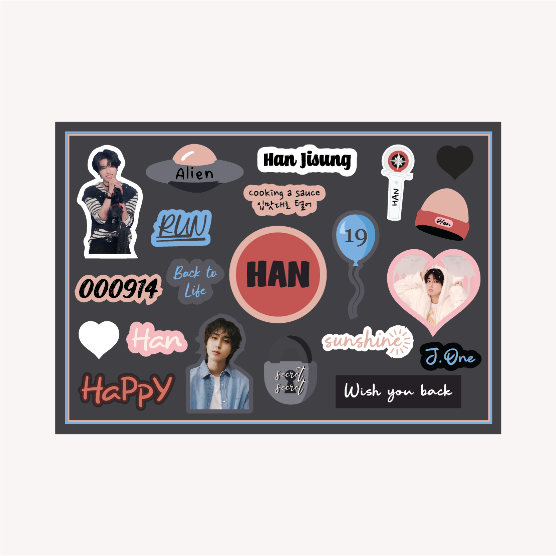 Stray Kids Han Solo A6 Sticker Sheet