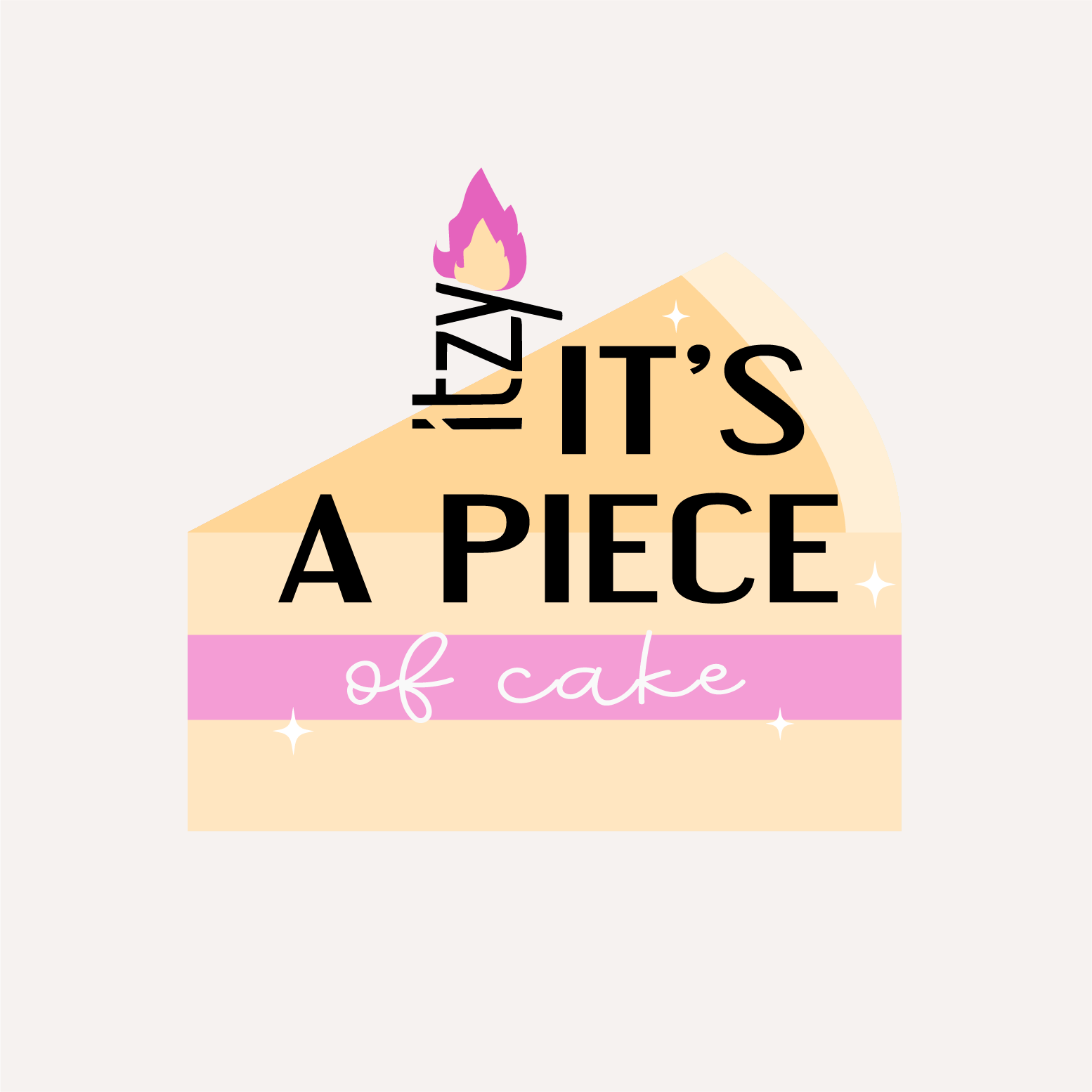 Itzy Cake Holographic 8cm Vinyl Die Cut Sticker