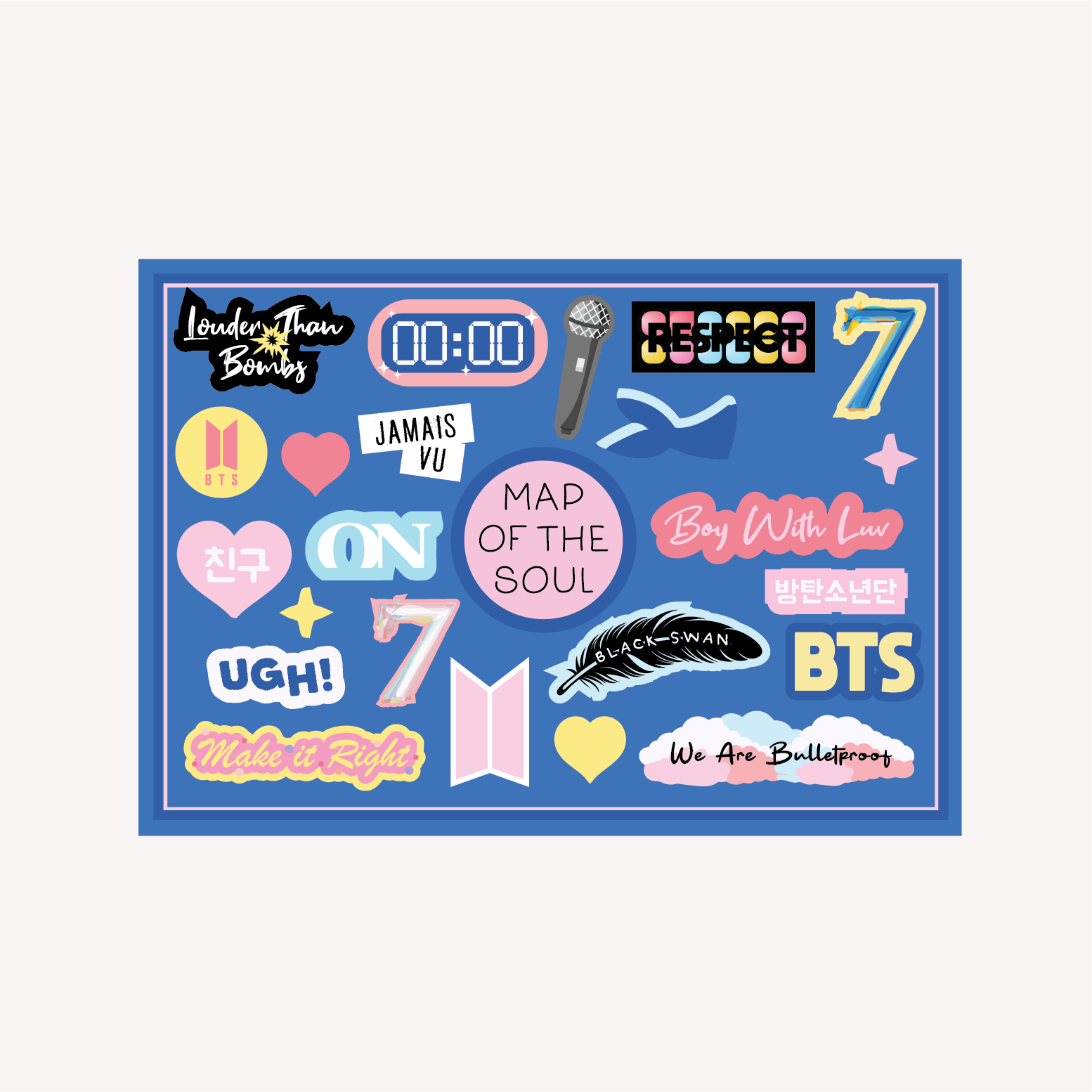 BTS Map of the Soul A6 Sticker Sheet