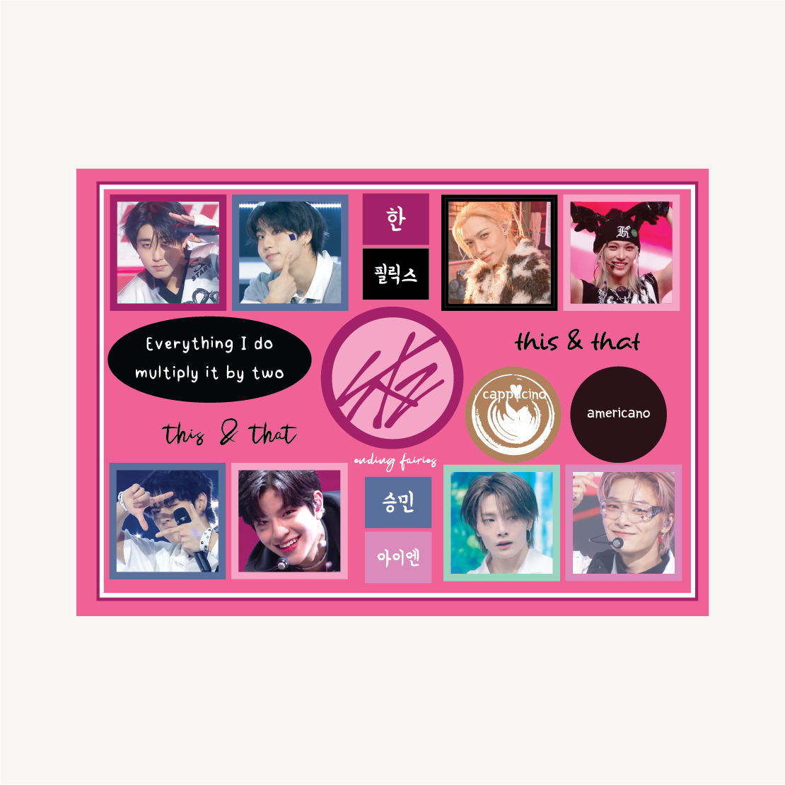 Stray Kids This or That Youngest Members A6 Sticker Sheet