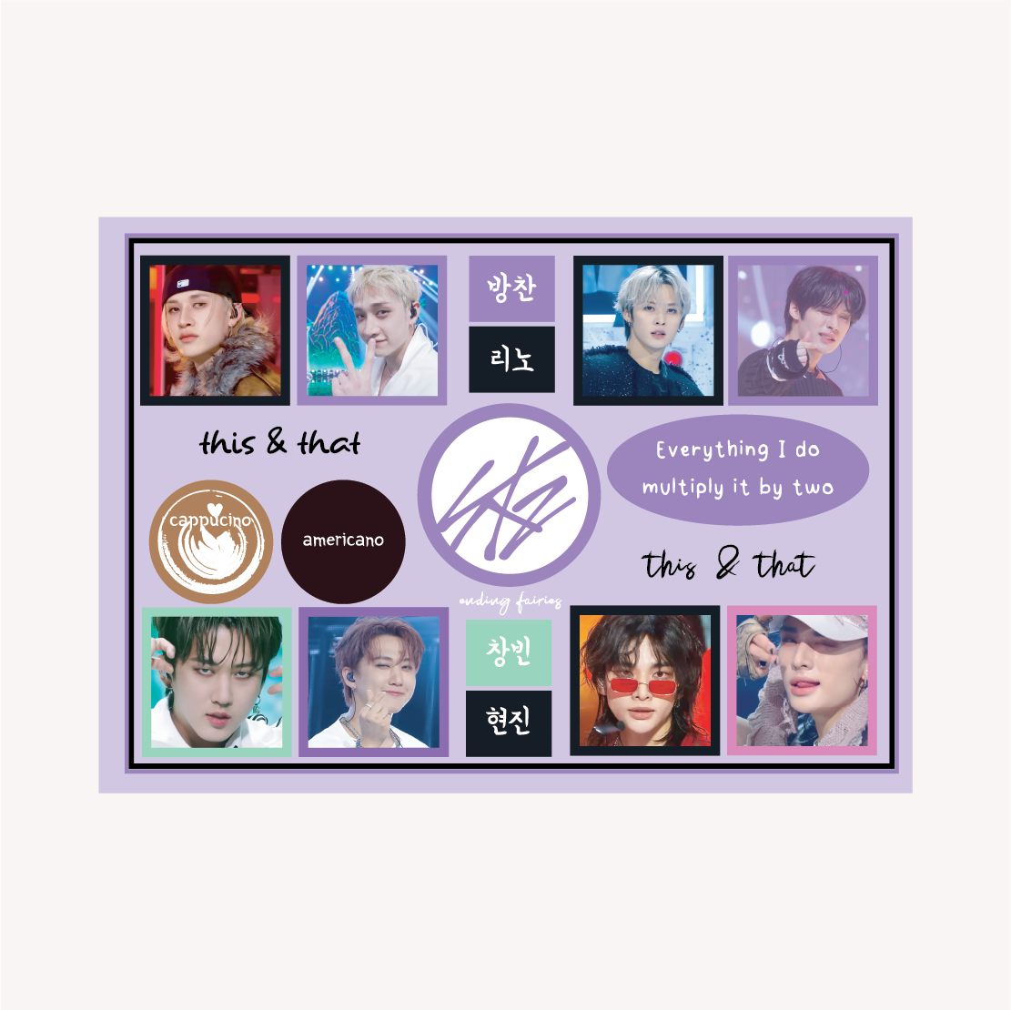 Stray Kids This or That Eldest Members A6 Sticker Sheet