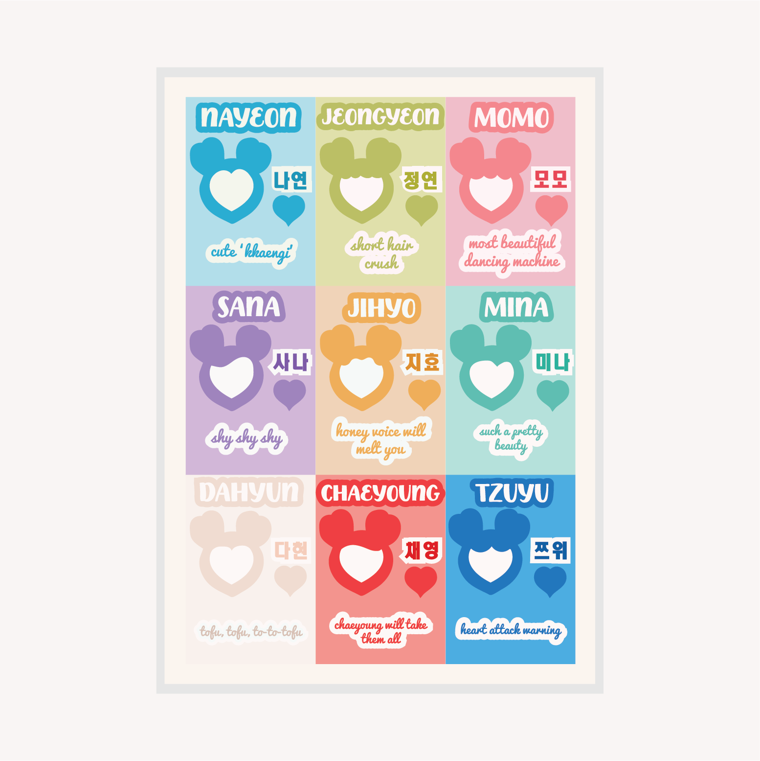 Twice Song A5 Sticker Sheet